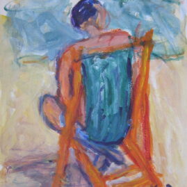 Tomando sol, 2001. Acrílico sobre cartón, 27,5 x 21,5 cm