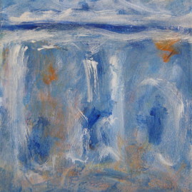 Sinfonía en azul, 2007. Acrílico sobre lienzo, 30 x 24 cm