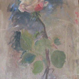 La rosa 1948. Óleo sobre cartón 37 x 24 cm