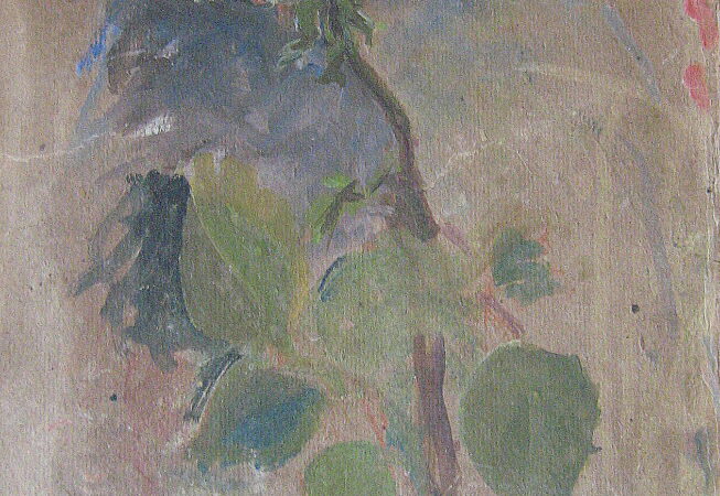 La rosa 1948. Óleo sobre cartón 37 x 24 cm