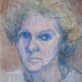 Autorretrato III, 1976. Pastel sobre cartón entelado, 28,5 x 24,5 cm