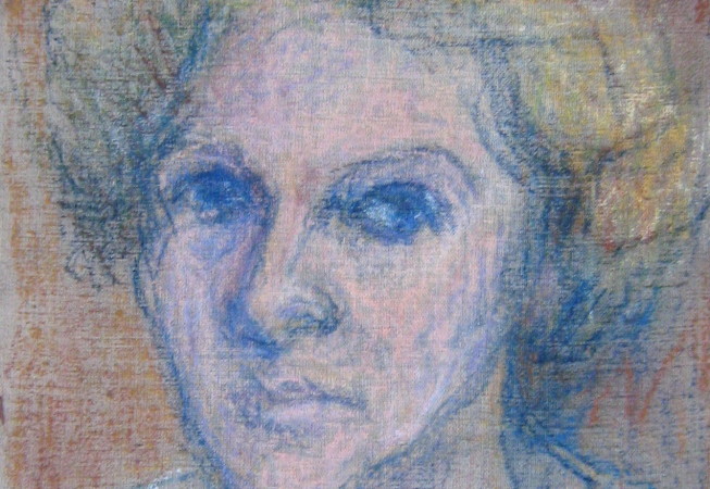 Autorretrato III, 1976. Pastel sobre cartón entelado, 28,5 x 24,5 cm