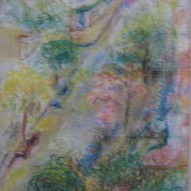 Desde mi ventana, 1976. Pastel sobre papel, 40 x 30 cm