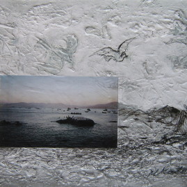 Paisaje, 2004. Gofrado y collage