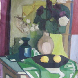 Naturaleza con limones, 1963. Óleo sobre lienzo, 70 x 50 cm