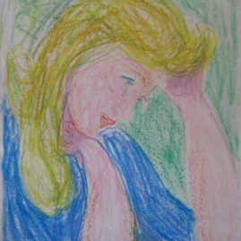 Rubia, 1989. Óleo pastel sobre papel, 44 x 32 cm