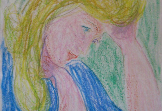 Rubia, 1989. Óleo pastel sobre papel, 44 x 32 cm