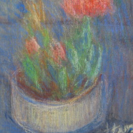 Malvón, 1994. Pastel sobre cartón entelado, 50 x 40 cm