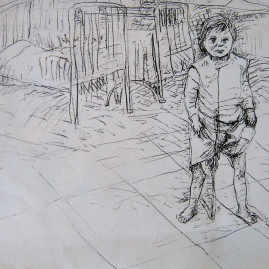 Niño de hospital, 1998. Lápiz sobre papel, 21 x 30 cm