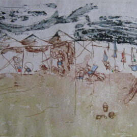 En la playa, 1974. 33 x 49 cm