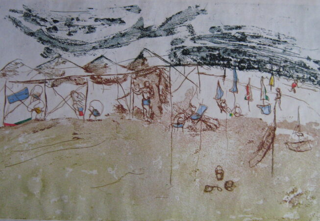 En la playa, 1974. 33 x 49 cm.