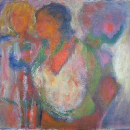 Mujeres, 2007. Acrílico sobre lienzo, 50 x 60 cm