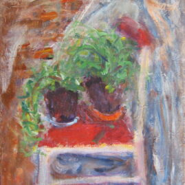 Silla con plantas, 1993. Acrílico sobre lienzo, 100 x 70 cm