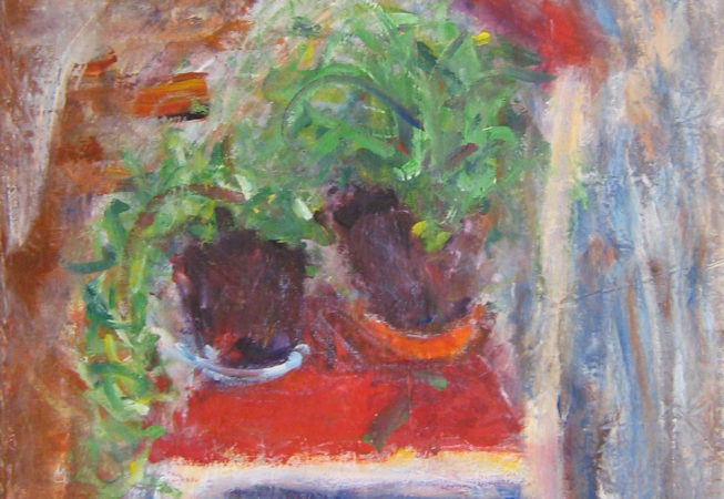 Silla con plantas, 1993. Acrílico sobre lienzo, 100 x 70 cm