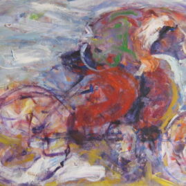 El ciclista, 1993. Acrílico sobre lienzo, 70 x 100 cm