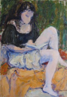 Leyendo, 1982. Óleo sobre lienzo, 100 x 70 cm