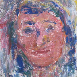 Señora gorda, 2003. Óleo sobre cartón, 32 x 22 cm