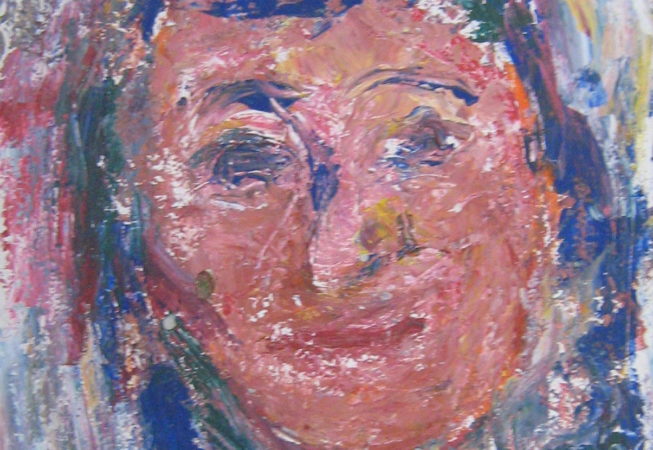 Señora gorda, 2003. Óleo sobre cartón, 32 x 22 cm