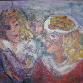 Mirá quién vino, 2003.  Acrílico sobre lienzo, 50 x 60 cm