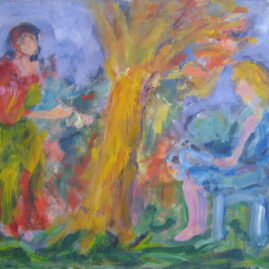 El árbol dorado, 2004.  Acrílico sobre lienzo, 50 x 70 cm