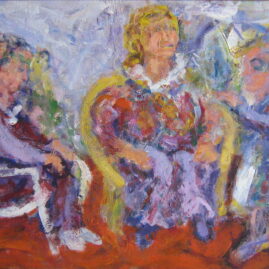 La visita, 1993. Acrílico sobre tabla, 60 x 100 cm