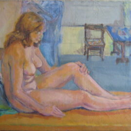 Primer desnudo, 1975. Óleo sobre lienzo, 50 x 60 cm.