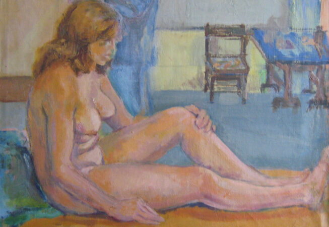 Primer desnudo, 1975. Óleo sobre lienzo, 50 x 60 cm