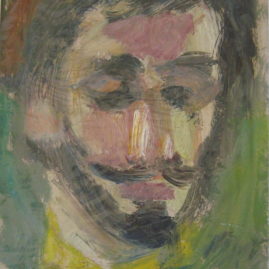 Retrato, 1975. Óleo sobre cartón, 23,5 x 16,5 cm