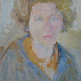 Autorretrato, 1975. Óleo sobre tabla, 50 x 35 cm.