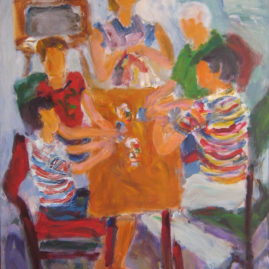 Los jugadores, 1995. Acrílico sobre lienzo, 100 x 80 cm