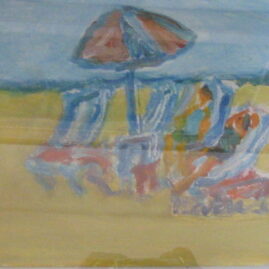 Pinamar, 2000. Acrílico sobre cartón, 20 x 30 cm.