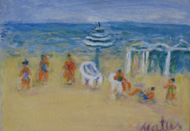 Playa, 2001. Acrílico sobre tabla, 22 x 28 cm