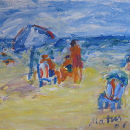 Playa III, 2001. Acrílico sobre cartón, 27 x 35 cm