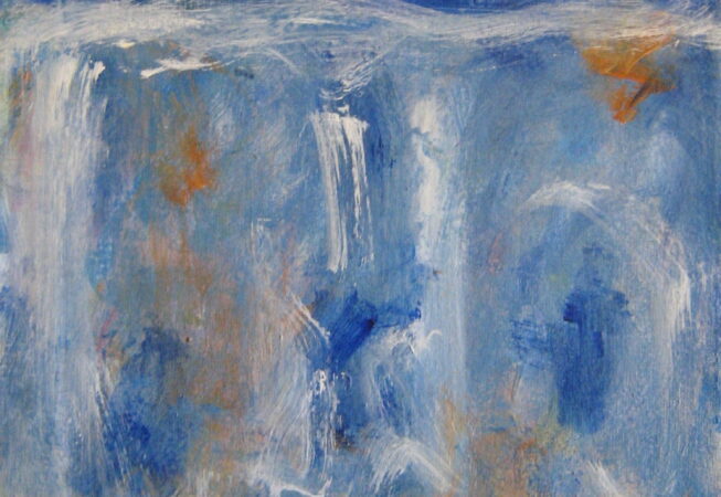 Sinfonía en azul, 2007. Acrílico sobre lienzo, 30 x 24 cm