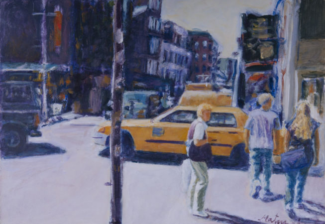 Caminando por Nueva York, 2008. Acrílico sobre lienzo, 50 x 70 cm